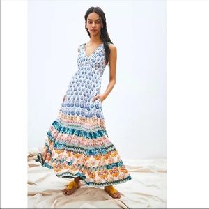 Anthropologie Gathered Maxi Dress XS NWT